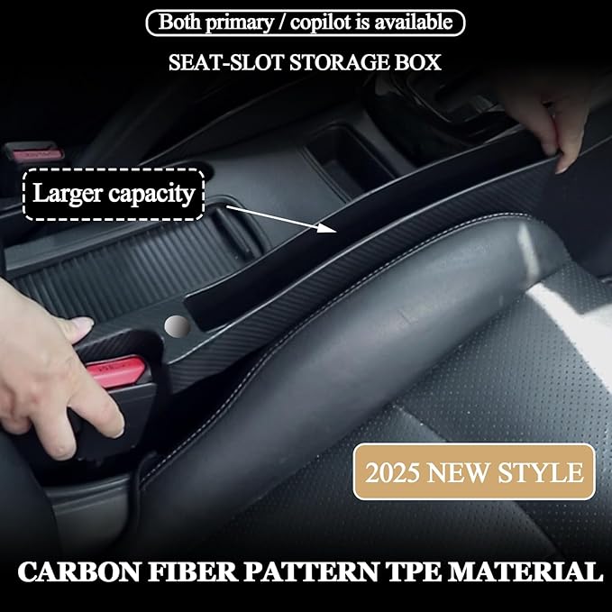 Car Seat Gap Filler Set of 2,Seat Gap Organizer, No Drop Seat Guard,Car Seat Accessories,Drop seat Gap fillers Between Seat and Console Stop Things from Dropping