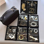 GSXRB Waterproof Anti-Tarnish Jewelry Organizer for Travel - Large Capacity Foldable Jewelry Box with 36 Compartments, Portab