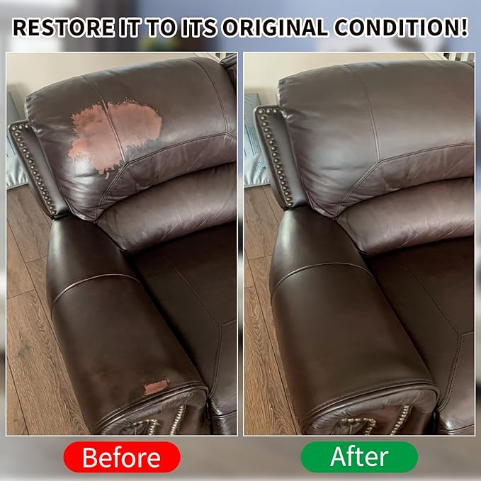 Dark Brown Leather Recoloring Balm with 100ml Mink Oil,Leather Couch Scratch Remover,Leather Repair kit for Vinyl Furniture a