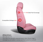 MIROZO Front Seat Covers Pink,2PCS Leather Seat Cover Full Coverage Car Seat Covers Automotive Seat Cover Protector Fit for C
