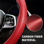 Carbon Fiber Steering Wheel Cover Anti-Slip Wrap Snap on Car