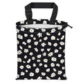 Car Trash Bag Large Hanging Can for Back of Seat, Cute Waterproof Car Garbage Bag for Vehicle, Travelling, Outdoor Cute White Black Flower