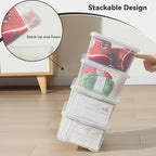 novelinks 6 Quart Clear Plastic Storage Bins with Transparent Lids Stackable Box Craft Storage Organizing Container Sensory B