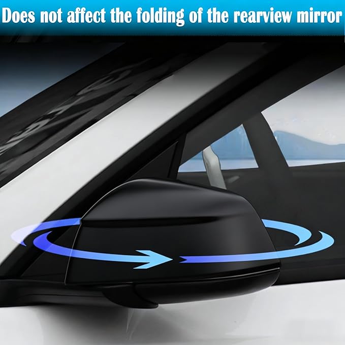 YHCDSEA Rearview Mirror Guard Cover for Tesla Model Y Juniper, Side Mirror Cover Exterior Accessories fit for Model Y Juniper 2025 2026 (Matt Black)