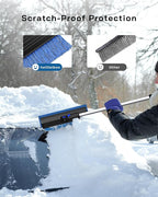 helloleiboo 2025 Extra Long 55.7" Ice Scrapers for Car Windshield Multi-Functional Detachable Car Ice Scraper with Foam Grip and 270° Pivoting Brush Head Snow Brush for SUV Truck Auto (Blue)
