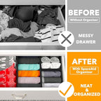 SpaceAid Drawer Organizer Clothes, 12 Pack Dresser Organizer Bins for Nursery, Closet Organization and Storage Dividers for C