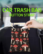Car Trash Can, Durable Hanging Car Trash Garbage Bag, Cute Automotive Garbage Cans Organizer, Cute Red Mushroom