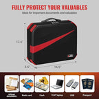 Ytonet Accordion File Organizer, Hard Case Document Box with Combination Lock, Important Document Organizer with Removable Fi
