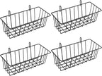 4 Pcs Gridwall Accessories 9"x4"x3" Hanging Basket Wall Mounted Grid Plate Wire Basket for Kitchen Grid Plate Wall Mounted St