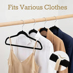 HOUSE DAY Black Velvet Hangers 120 Pack, Premium Clothes Non-Slip Felt Hangers, Sturdy Black Heavy Duty Coat Hanger, Durable 