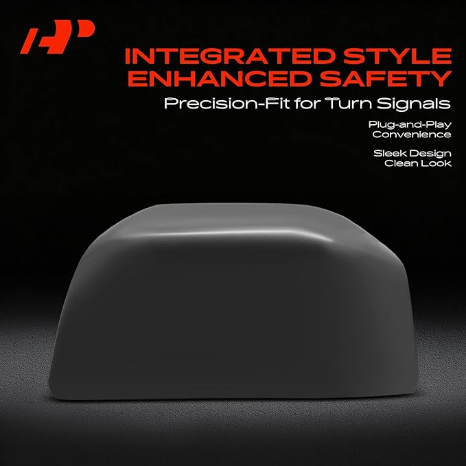 A-Premium Driver Side Rearview Mirror Cover Cap - Compatible with Ford F-150 F150 2015-2020 - Smooth Black