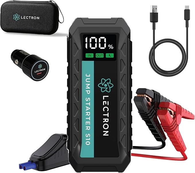 Lectron 4000A Car Battery Jump Starter, Portable Battery Booster Pack for Up to 10.0L Gas/8.0L Diesel Engines, 12V Jump Box