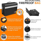 DocSafe Fireproof Document Bag with Multiple Pockets,5200°F Large (17”x12.5”x7.2”) File Organizer Fireproof Waterproof Bag Im
