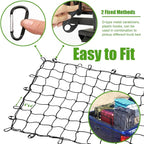 WSSROGY 4' x 6' Cargo Net Stretches to 6' x 12', Heavy Duty Cargo Netting for Pickup Truck Bed, Roof Rack Net with Hooks Carabiners