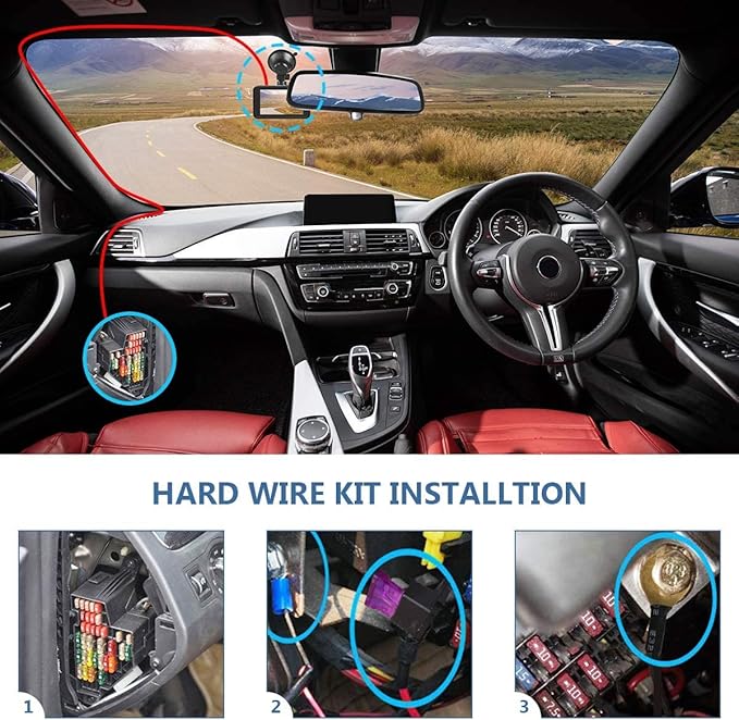 Upgraded Dash Cam Hardwire Kit, Type-C USB Hard Wire Kit 12V-24V to 5V Hardwire Kit with Low Voltage Protection 13ft Dash Cam Charger Power Cord for Dashcam GPS Power Supply Radar Detectors and More