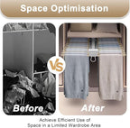 Pull Out Trousers Rack 22 Arms Closet Pants Hanger Bar Stainless Steel Hanger Rail Extendable Trousers for Clothes Towel Scar
