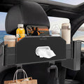 5-in-1 Car Back Seat Organizer and Storage with Extendable Cup Holder, Tissue Holder, Phone Holder, Hanging Hooks, Trash Bin, Back of Seat Car Headrest Organization Accessories for Women Man
