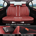 Coverado Universal Seat Covers Full Set, Universal Seat Covers for Cars, Waterproof Nappa Leather Car Seat Covers with Head P