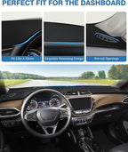 FIILINES Dash Cover for Chevrolet Trailblazer 2021-2025 LS/LT/RS/Activa, Dashboard Mat Cover Sunshade Nonslip Mesh Protector 