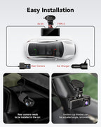 REDTIGER 4K STARVIS 2 Dash Cam Front and Rear, 5GHz WiFi 20MB/s Download, 128GB Card Included, Voice Control, Dash Camera for