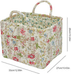 Boho Fabric Storage Basket, Large Capacity Laundry Basket, 12.2'' x 10.23'' x 10.23'' Collapsible Laundry Hamper with Easy Ca