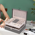 Storage and Organizer Jewelry box Jewelry Storage Box Travel Jewelry Organizer Cases craft containers for organizing/GRAY
