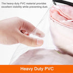 Vieshful 3 Pack Clear Clothes Storage Bag, 40L Plastic Blanket Storage Bag with Zipper, Foldable Closet Organizer, Moving bag
