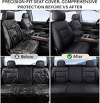 Coverado Full Set Seat Covers Faux Leather(Black) Easy Install,Waterproof, Custom Fit Chevy Silverado/GMC Sierra (2007-2013/2
