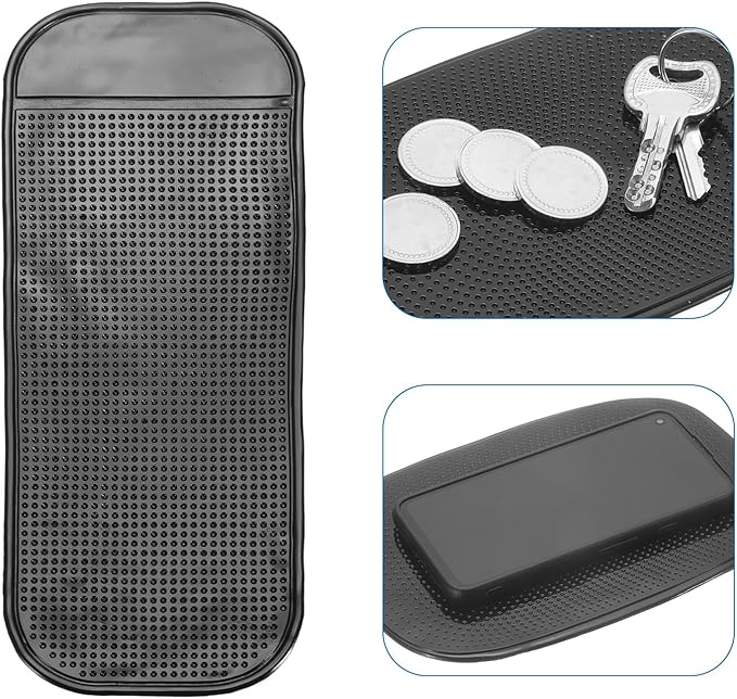 HARFINGTON 5pcs Car Dashboard Anti-Slip Mat 8" x 3" Universal Sticky Dash Pad Washable Reusable Car Non-Slip Mats for Phone K