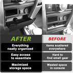 Muslogy Console Storage Drawer Compatible with Toyota 4Runner 2014-2022 2023 2024 Accessories Center Console Organizer Insert Cubby Storage Box With Anti-Slip Mat (One-Touch Self-Locking Mechanism)