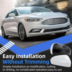 Passenger Side Mirror Cover Replacement for Ford Fusion 2013 2014 2015 2016 2017 2018 2019 2020 2021 2022 - Right Side Mirror Covers, Rear View Mirrors Cap Accessories Without Lamp, White