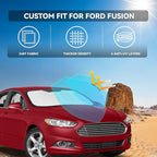 for Ford Fusion Sun Shade 2013-2021 - 4 Layers Car Sunshades for Front Windows Shade Cover Custom Fit Fusion Sun Visor 250T Retractable Shade Blocks UV Rays Car Accessories