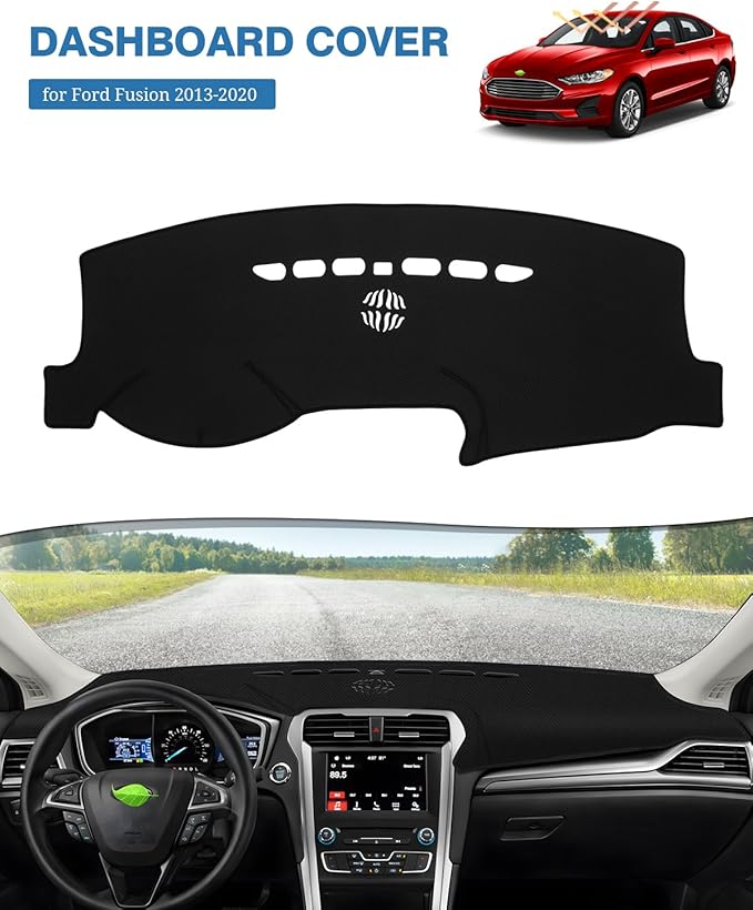 FIILINES Dash Cover Fit for Ford Fusion 2013-2020 Dashboard Cover Fusion Accessories Dash Mat Sunshade Nonslip Mesh Protector