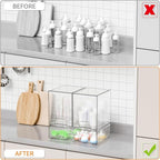 Yieach 3 Set Baby Bottle Organizer for Countertop,BPA Free Bottle Station Organizer for Breast Pump Parts,Pacifier and Baby A