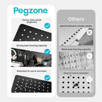 PEGZONE Pegboard Wall Organizer Combination Kit,Overall 33.1"x25.4" Metal Office Pegboard with 21 Accessories, Wall Mounted P