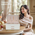 Dajasan Jewelry Box Organizer, 3-Tier Large Jewelry Storage Organizer with 2 Drawers, Space-Saving Jewelry Boxes for Women, P
