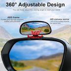 LivTee Blind Spot Mirror, HD Glass Frameless Convex Rear View Mirrors Exterior Accessories with Wide Angle Adjustable Stick for Car SUV and Trucks, Black