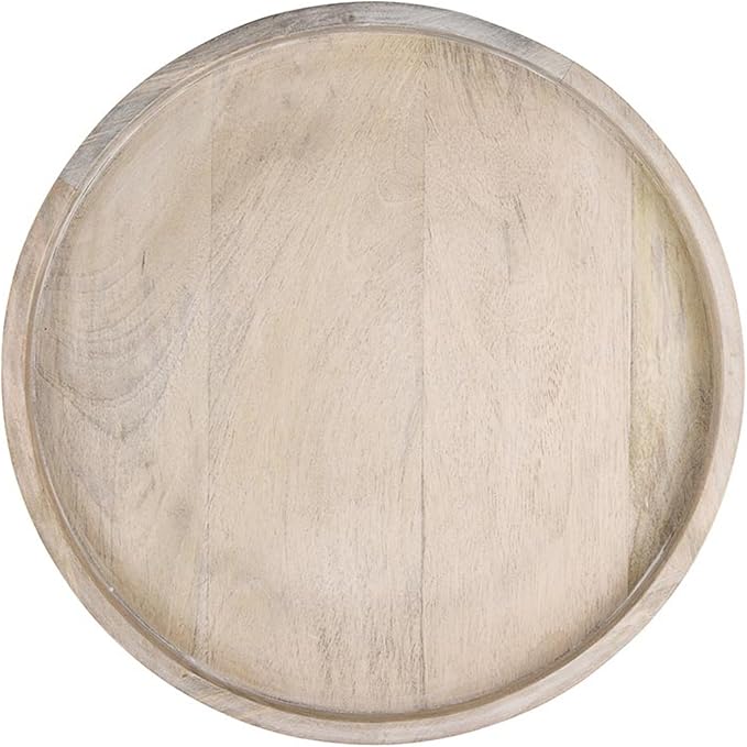 Santa Barbara Design Studio Mango Wood Lazy Susan for Table Top Turntable Charcuterie Board Serving Tray, 15.75" D x 2" H, Bl