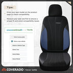 Coverado Seat Covers for Car, Leather Automotive Car Seat Covers 5 Seats, Mesh Breathable Auto Seat Protectors, Driver Seat C