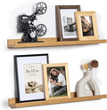 Fun Memories Picture Ledge Shelf, 24 Inch Floating Shelves Set of 2, Nursery Book Shelves for Toys Storage, Kids Bookshelf Wa