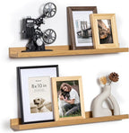 Fun Memories Picture Ledge Shelf, 24 Inch Floating Shelves Set of 2, Nursery Book Shelves for Toys Storage, Kids Bookshelf Wa