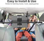 Car Headrest Tablet Holder, [Stretchable 32.67 inch Arm] Between Seat Tablet Mount for Car, Anti-Shake Backseat Phone Mount for Kids Fits iPad Pro 12.9 13 Air Mini, Galaxy Tabs, 4-13" Devices
