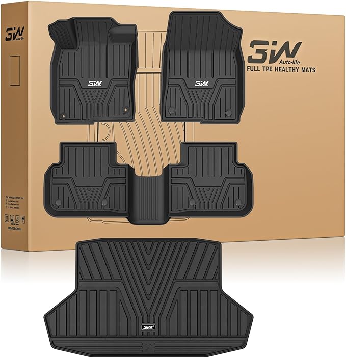 3W Floor Mats & Cargo Liner Fit for 2026 2025-2022 Honda Civic Sedan (Not Fit Hybrid/Manual/Hatchback), TPE Custom Fit Floor Liner and Trunk Full Set Car Mats