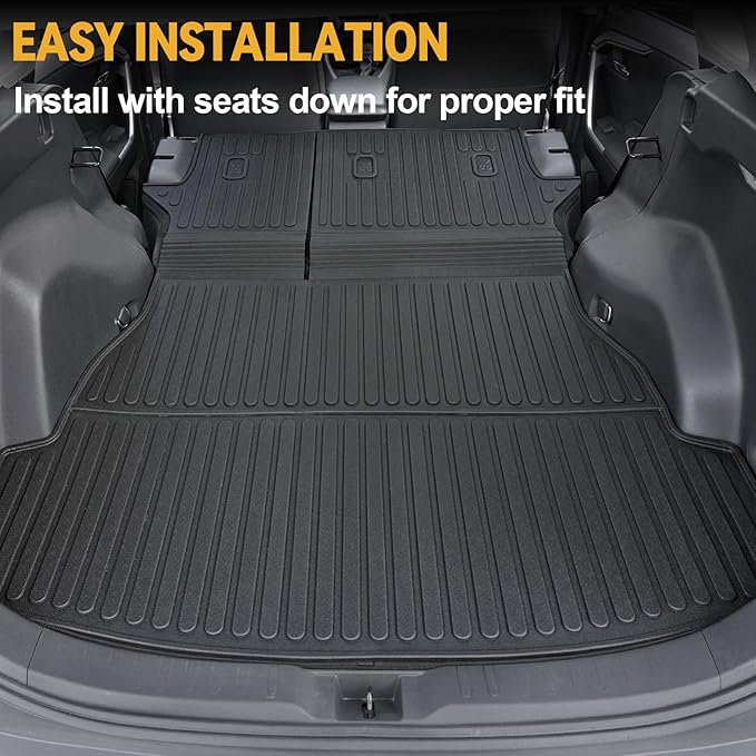 Floor Mats for Toyota RAV4 2019-2025, All Weather Floor Mats Trunk Cargo Liner with Backrest Protectors and Door Sill Guards Accessories, Full Coverage Set