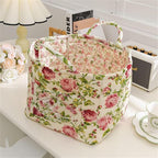 Boho Fabric Storage Basket, Large Capacity Laundry Basket, 12.2'' x 10.23'' x 10.23'' Collapsible Laundry Hamper with Easy Ca