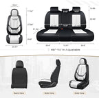 Coverado Seat Covers, Car Seat Covers Full Set, Leather Seat Covers for Cars, Car Seat Protector, Black Car Seat Covers Front