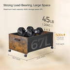Under Bed Storage with Wheels, Wooden Under Bed Drawers On Wheels, Rolling Under Bed Shoe Storage, Space Saving, Rustic Brown