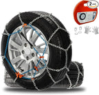 Snow Chains for Cars, SUVs & Pickup Trucks – Quick Fit, Easy Installation, Reusable Universal Tire Chains for Winter Emergenc