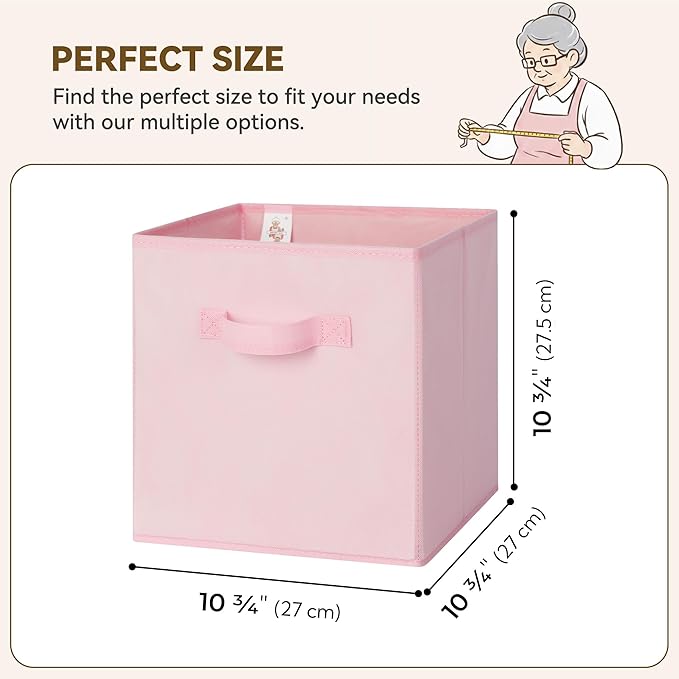 GRANNY SAYS 11 Inch Cube Storage Bins, Cube Storage Organizer, Fabric Collapsible Storage Bins with Handle, Storage Cubes for