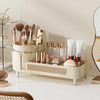 Booklov Roating Makeup Caddy Organizer for Vanity, Large Capacity Cosmetic Display Case, Clear Acrylic Countertop Beauty Stor